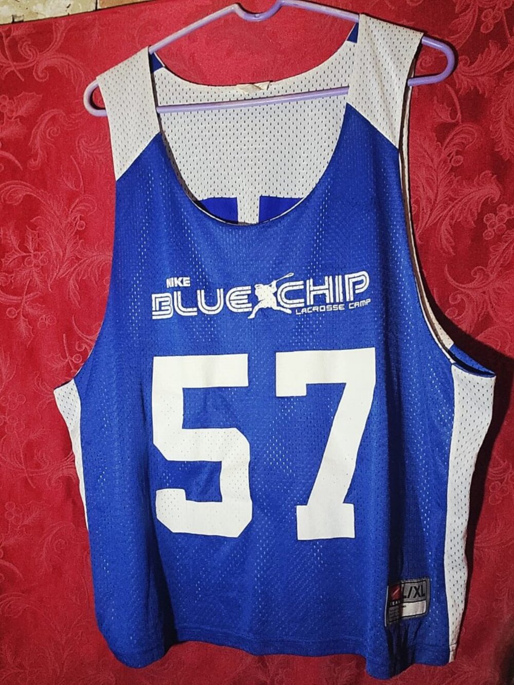 Nike Team Blue Chip 57 Reversible Basketball Jersey Mesh Tank Top Youth XL